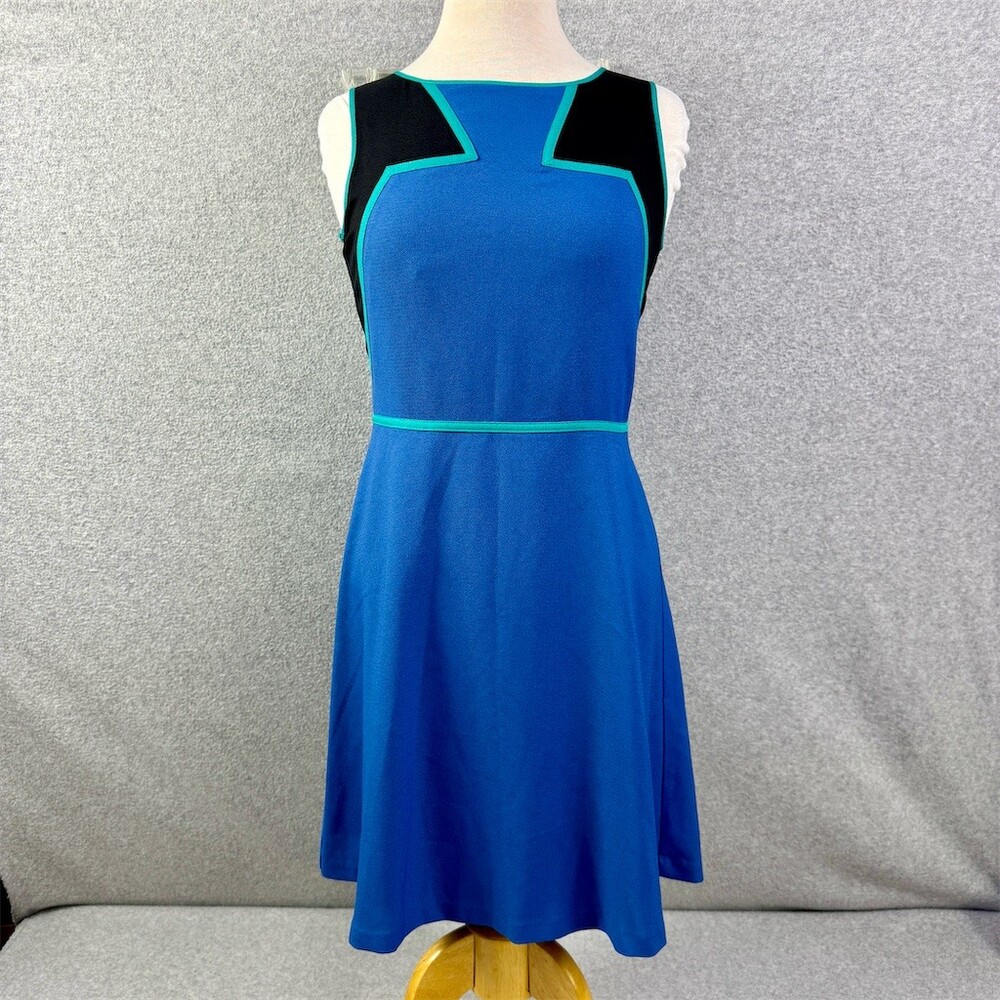 Marc New York Andrew Marc Dress Womens Size 6 Blue Colorblock Fit & Flare